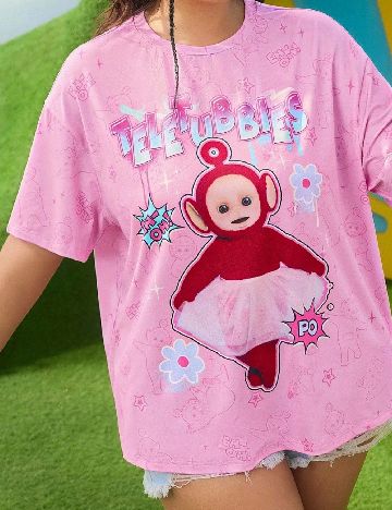 Tricou SHEIN CURVE, roz