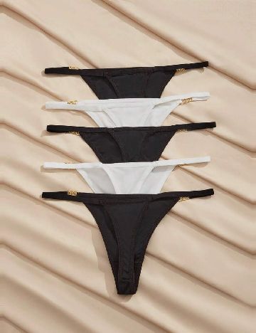 Set chiloti 5 perechi SHEIN, alb/negru