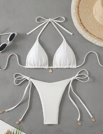 Costum de baie SHEIN, alb