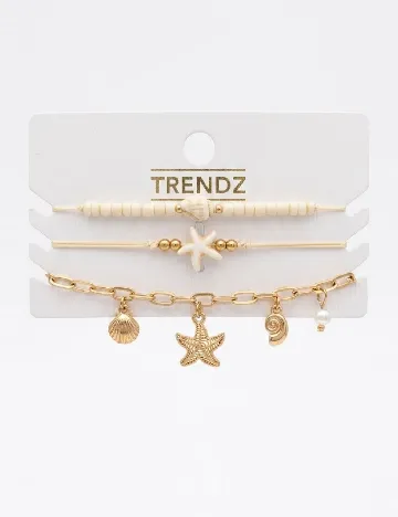 Set Bratari 3 bucati Trendz, alb