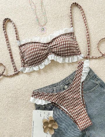 Costum de baie SHEIN, maro