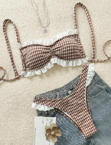 Costum de baie SHEIN, maro