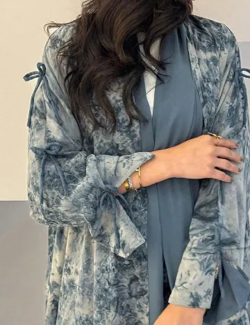 Kimono SHEIN, albastru/gri