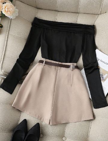 Compleu SHEIN, negru/maro