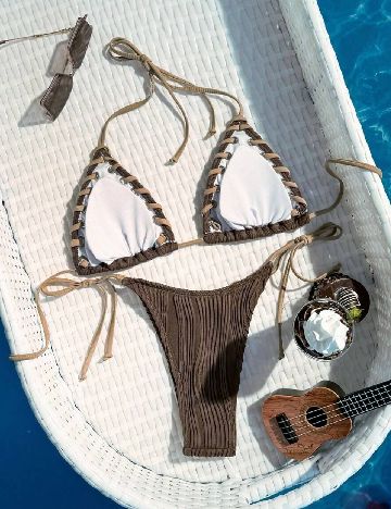 Costum de baie SHEIN, maro