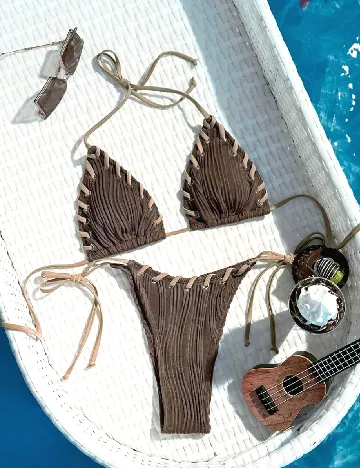 Costum de baie SHEIN, maro