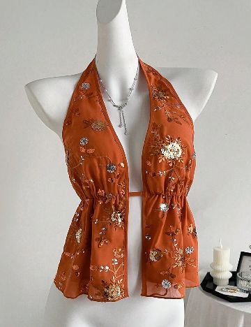 Top SHEIN, portocaliu