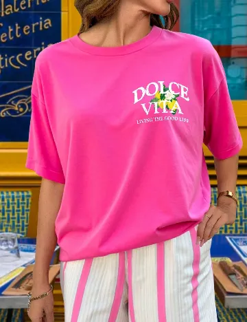 Tricou SHEIN CURVE, roz