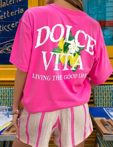 Tricou SHEIN CURVE, roz
