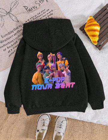 Hanorac Shein Kids, negru
