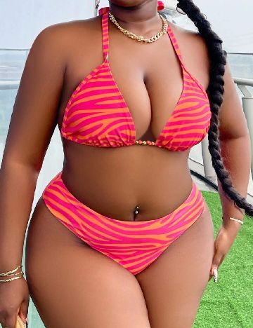 Costum de baie SHEIN CURVE, roz