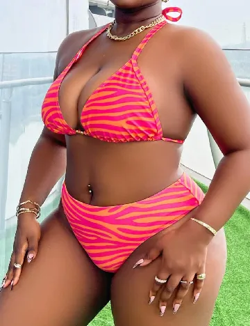 Costum de baie SHEIN CURVE, roz