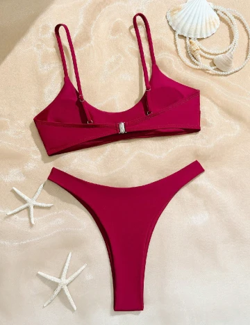 Costum de baie SHEIN, visiniu