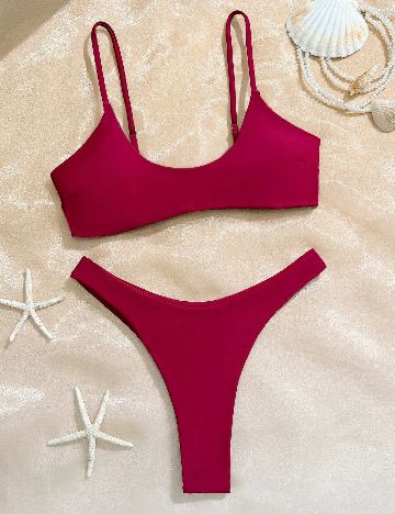 Costum de baie SHEIN, visiniu