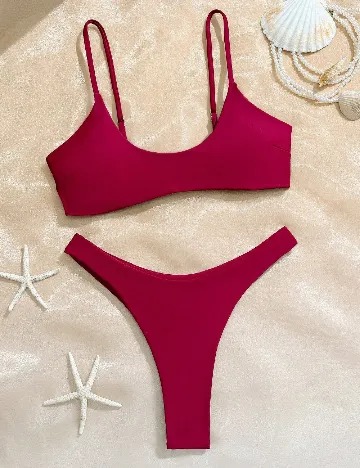 Costum de baie SHEIN, visiniu