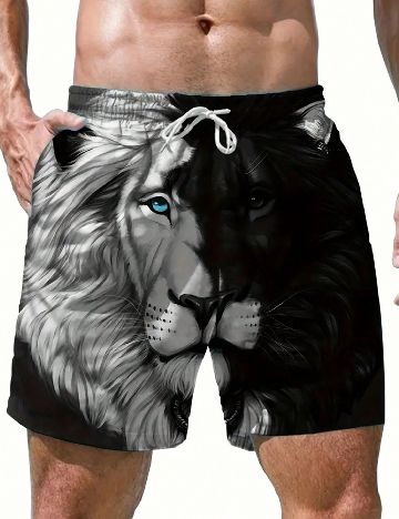 Pantaloni scurti SHEIN, negru/alb