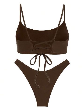 Costum de baie SHEIN, maro