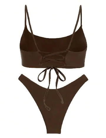 Costum de baie SHEIN, maro