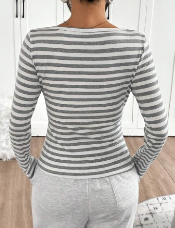 Bluza SHEIN, alb/gri