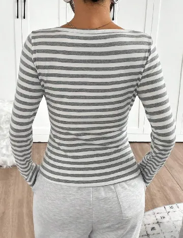 Bluza SHEIN, alb/gri