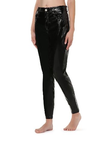 Pantaloni imitatie de piele Calzedonia, negru
