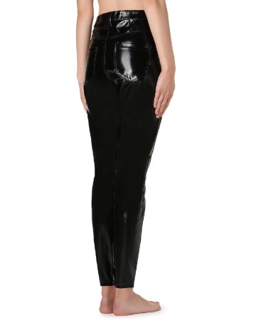 Pantaloni imitatie de piele Calzedonia, negru