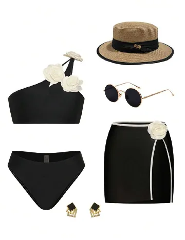 Costum de baie SHEIN, negru