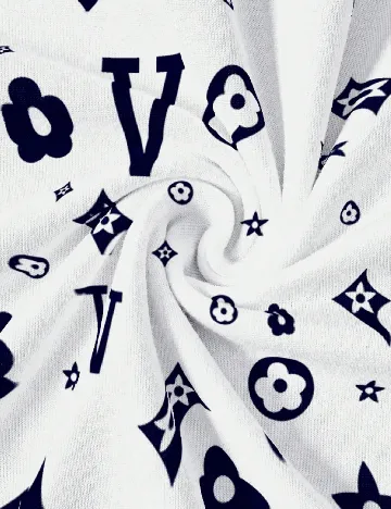 Tricou SHEIN, albastru/alb