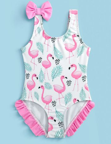 Costum de baie Shein Kids, alb