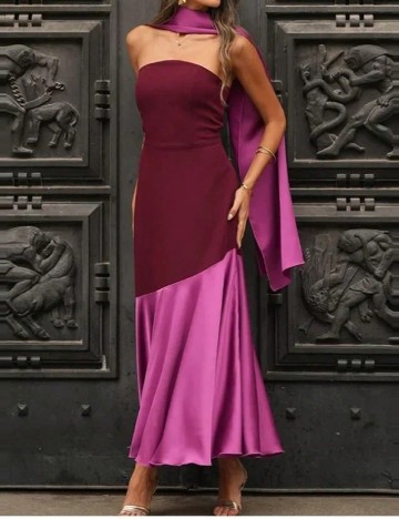 Rochie medie SHEIN, visiniu/roz