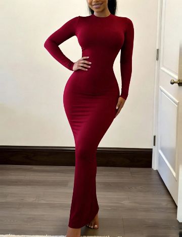 Rochie lunga SHEIN, grena