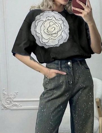 Tricou Oversize SHEIN, negru