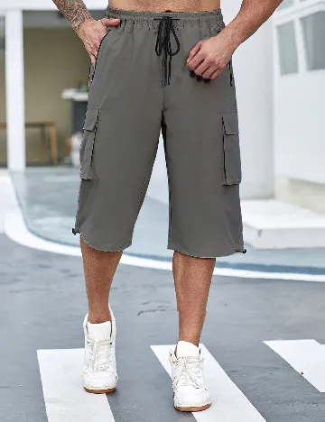 Pantaloni scurti SHEIN Plus Size Men, gri