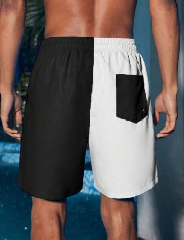 Pantaloni scurti SHEIN, alb/negru