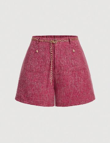 Pantaloni scurti SHEIN CURVE, roz
