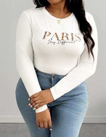 Bluza SHEIN CURVE, alb