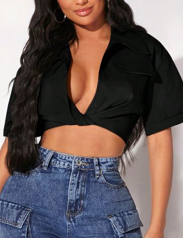 Top SHEIN, negru