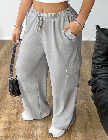Pantaloni SHEIN CURVE, gri