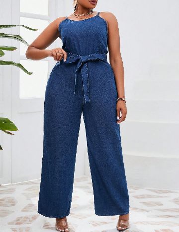 Salopeta SHEIN CURVE, bleumarin