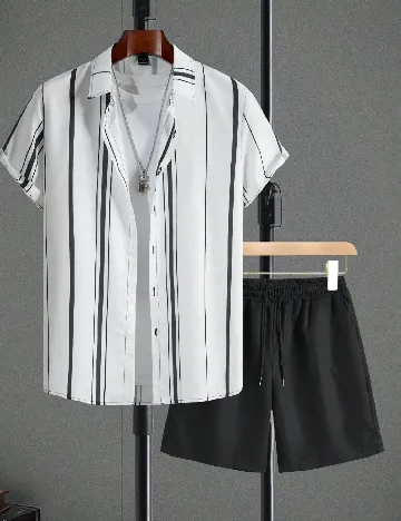 Compleu SHEIN, alb/negru