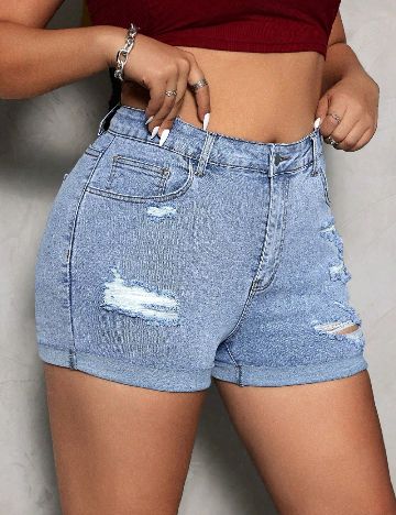 Pantaloni scurti SHEIN CURVE, albastru