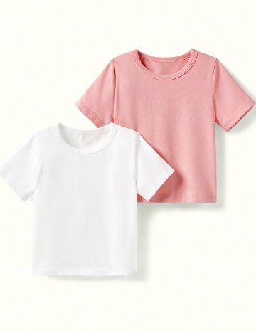 Set Tricouri CozyCub, alb/roz