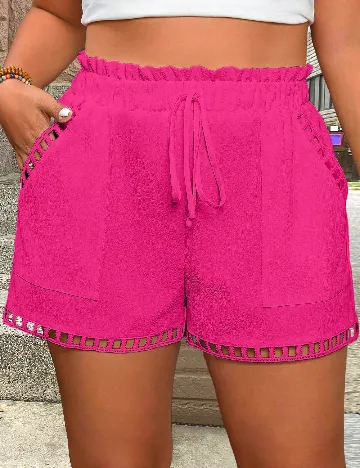 Pantaloni scurti SHEIN CURVE, roz