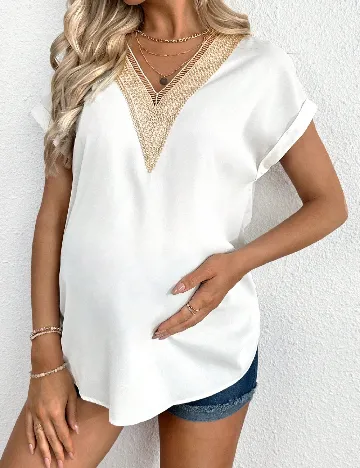 Bluza SHEIN Maternity, alb