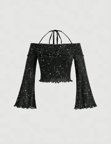 Top SHEIN CURVE, negru