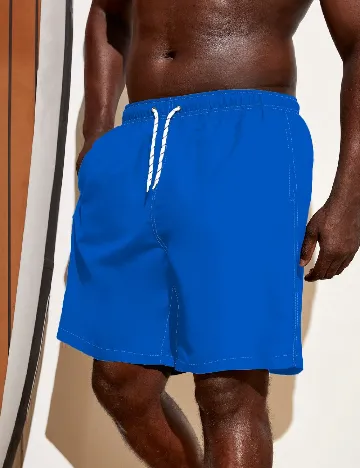 Short de baie SHEIN Plus Size Men, albastru