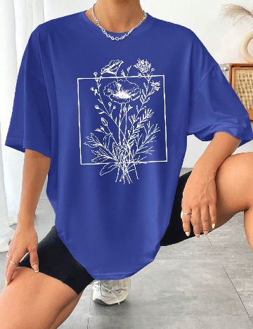 Tricou Oversize SHEIN, albastru