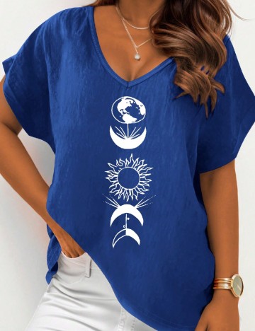 Tricou SHEIN CURVE, albastru