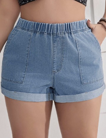 Pantaloni scurti SHEIN CURVE, albastru