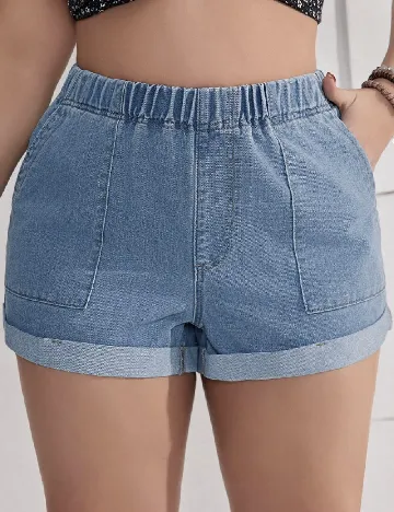 Pantaloni scurti SHEIN CURVE, albastru